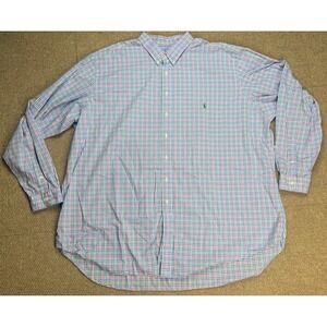 Ralph Lauren Stretch Men's Button Up Plaid Long Sleeve Shirt‎ Size 4XLT